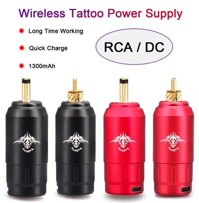 Tattoo aku pikk eluiga 1300 MAh kaasaskantav RCA/DC liides